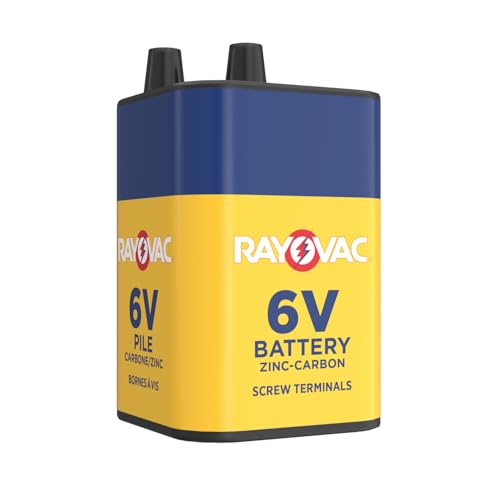 RAYOVAC Heavy Duty Lantern Battery, 6 Volt Screw Terminals, 945R4C