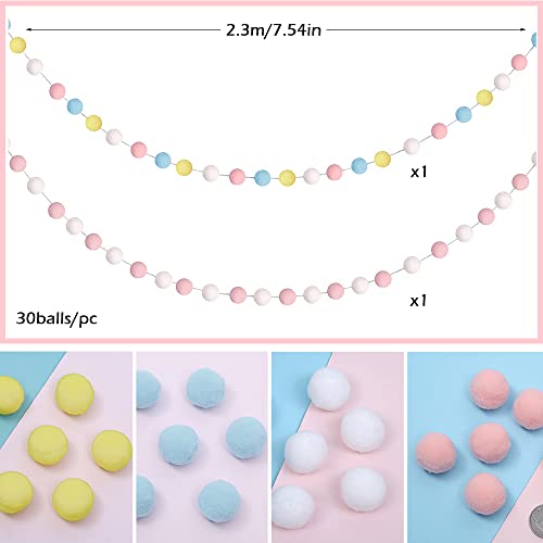 Mellystore Ghirlande Pom Poms 2.3M Palline Feltro