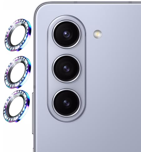 Image of for Z Fold 5 Camera Lens Protector Case Cover, Anti Scratch Ultra HD Tempered Metal Glass Camera Screen Protector Shockproof Film[Pack Of 3, Raimbow Diamond]