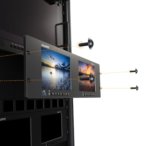 Image of LILLIPUT Dual 7 inch RM7026-12G 3 RU Rackmount HDMI /12G-SDI Monitor 1000 nits high brightness LTPS screens with Wavedform and HDR
