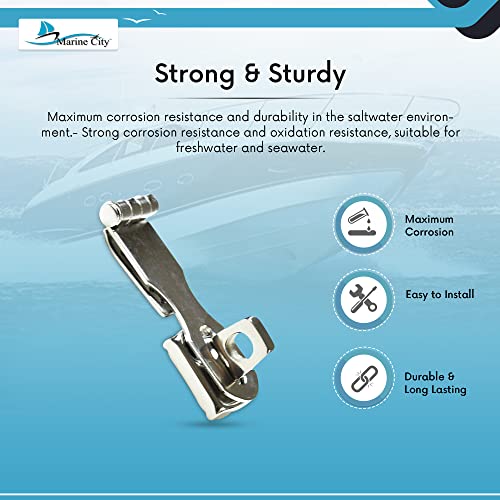 MARINE CITY 316 Grade Stainless Steel Easy Install Door Hasps Heavy Duty Swivel Safety Hasp with Turning Padlock Eye Mount Catch Latch Lock for Marines Boat (2-3/4"× 1") - Image 4