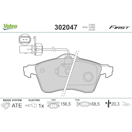 Garnitures de frein VALEO 302047 résoud le sifflement sur T4 Bus - 2