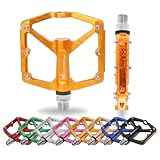 CONSTRUCTION DURABLE ET COMPATIBILITÉ UNIVERSELLE : Corps en aluminium CNC 6061-T6 et axe Cr-Mo standard 9/16” traité thermiquement avec système DU + roulement scellé. Rotation fluide sans jeu, compatible avec la majorité des vélos VTT, gravel, route, e-bike ou vélos de ville. Résiste à l’humidité, à la poussière et aux chocs.