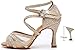 Lateinische Tanzschuhe Gold Glitzer Strass mit Netz Damen Ballsaal Tanzschuhe Salsa Weiche Schuhe High Heel, Gold Glitter 75 mm, 5