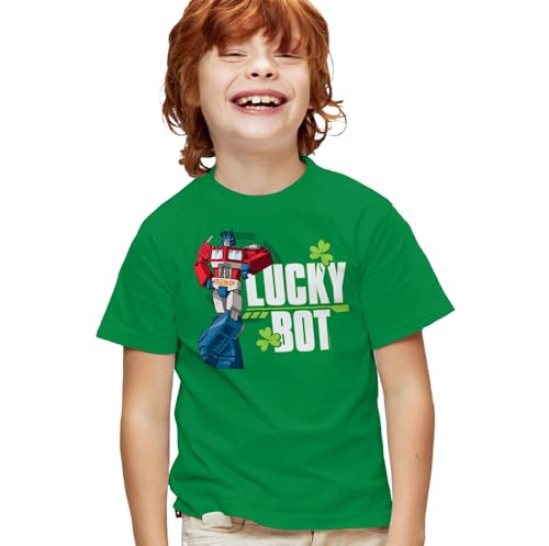 Transformers St Patrick's Day Optimus Prime Lucky Bot Kids T Shirt for Youth Toddler Boys and Girls