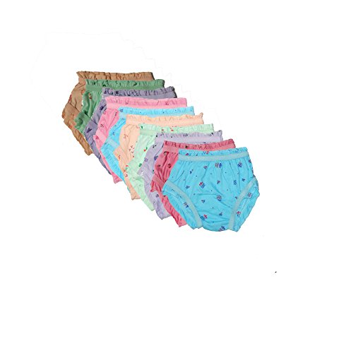 New Day Baby Girls' Cotton Panties Pack Of Ten, Multi-coloured, Size 6-12 Months