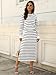 ANRABESS 2 Piece Skirts Sets For Women Fall Fashion 2025 Striped Sweater Midi Dress Knit Lounge Travel Outfits Winter Clothes Black White X-Large