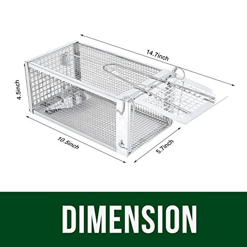 Garsum Humane Mouse Trap, Squirrel Trap, Live Animal Trap, Rodent Cage Catch Mice, Squirrels, Chipmunks, Hamsters For Indoor And Outdoor, Catch And Release, 2 Trap #TOP1