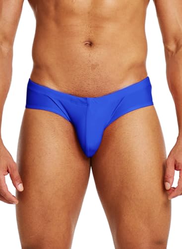 MIZOK Mens Sexy Solid Swim Brief Hot Body Swimsuit Swimmwear with Adjustable Drawstring