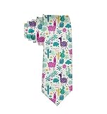 Men Novelty Neckties Slim Llama Cactus Wilderness Gentlemen Tie Necktie for Business, Party, Banquet