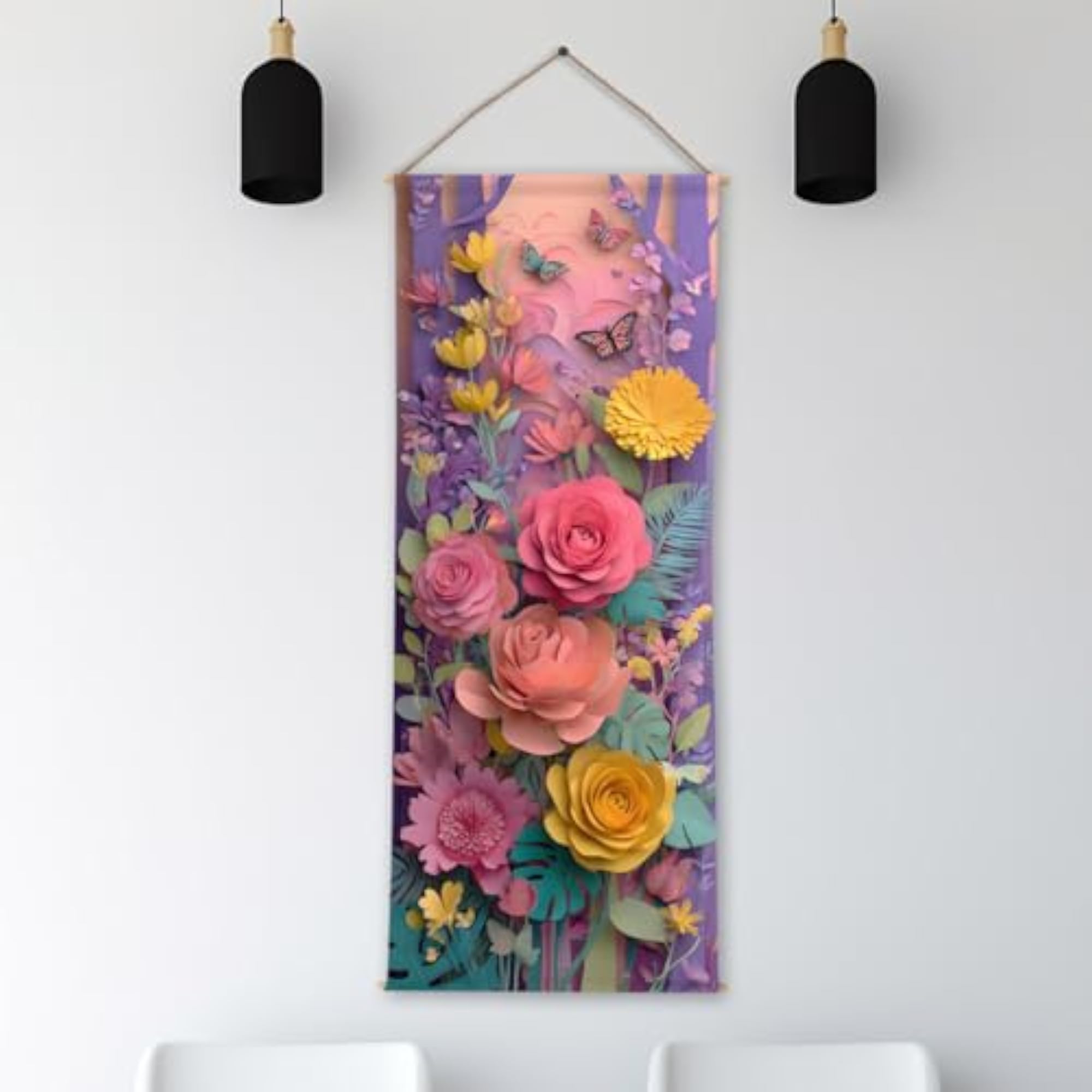 Nature Theme Wall Hanging Tapestry 24x60 In