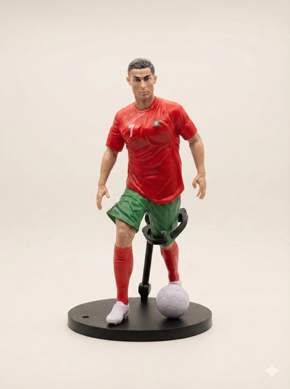Image of Football Star Action Figure 16 CM Static Collectible Toy with Stand and Ball for Kids and Adults Desk Shelf Decor Sports Player Figurine Showpiece Model Gift for Boys Football Fans