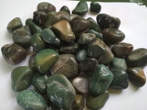 Image of Pebbles Stones for Plants Pots, Decorative Garden and Glass Pebbles, Table and Home Decor, Vase Fillers, Gravels Stone for Aquarium, Vase, Fountain Home Outdoor (Green) (480 GM)