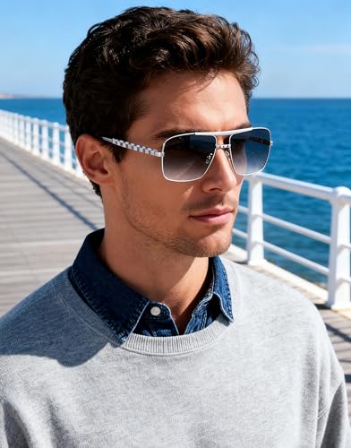 Image of Classic Sunglasses for Men Metal Frame with Spring Hinge (0256)