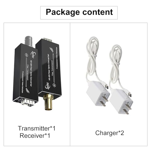 Image of HD-SDI to Fiber Converter, Uncompressed Optical Extender Kit for Security Camera CCTV Video, Support 1080P Over Single-Mode SMF up to 20km, Mini Design with Type-C Power, a Pair