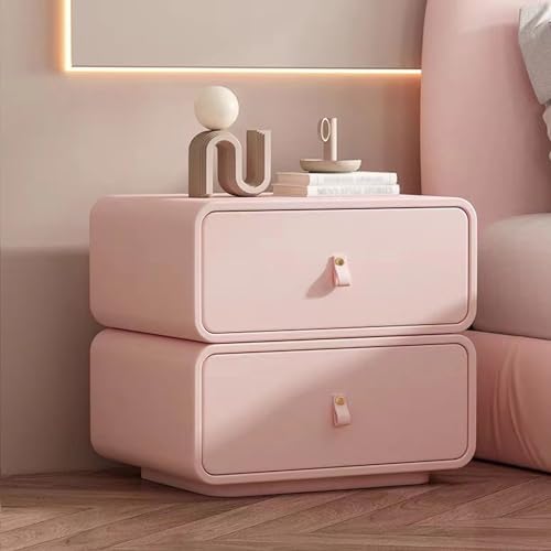 Mesita de noche con 2 cajones, mesa auxiliar de almacenamiento para dormitorio, mesita de noche moderna