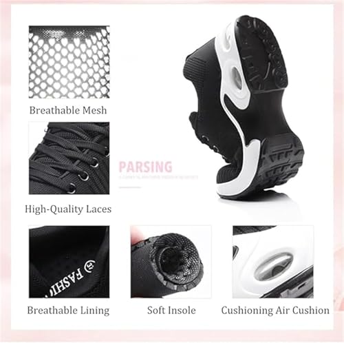 Musabela Women's Orthopedic Wide Toe Box Sneakers, Breathable (Black, 10)4