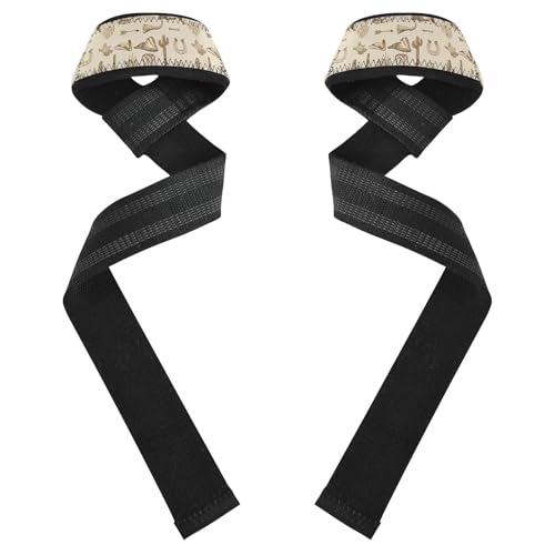 STAYTOP Western Cowboy Wrist Straps for Weightlifting,Lifting Straps with Neoprene Cushioned Wrist Padded and Anti-Skid Silicone for Strength Training,Bodybuilding,Deadlifting