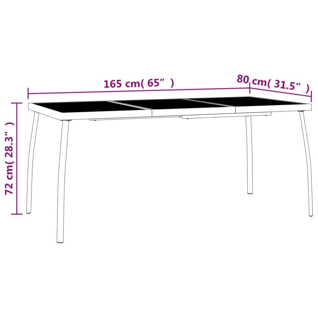 vidaXL Mesa de jardín Malla de Acero Gris Antracita 165x80x72 cm, Mesa de Exterior, Muebles de jardín, Muebles de Patio, Mesa de Patio