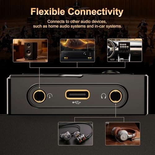 Image of HiFi MP3 Player, Lossless DSD High-Resolution Digital Audio Music Player, Portable DAC FLAC Audio Player, 192Khz /24bit, 64GB Portable Audio Player, Support up to 256GB (Black)