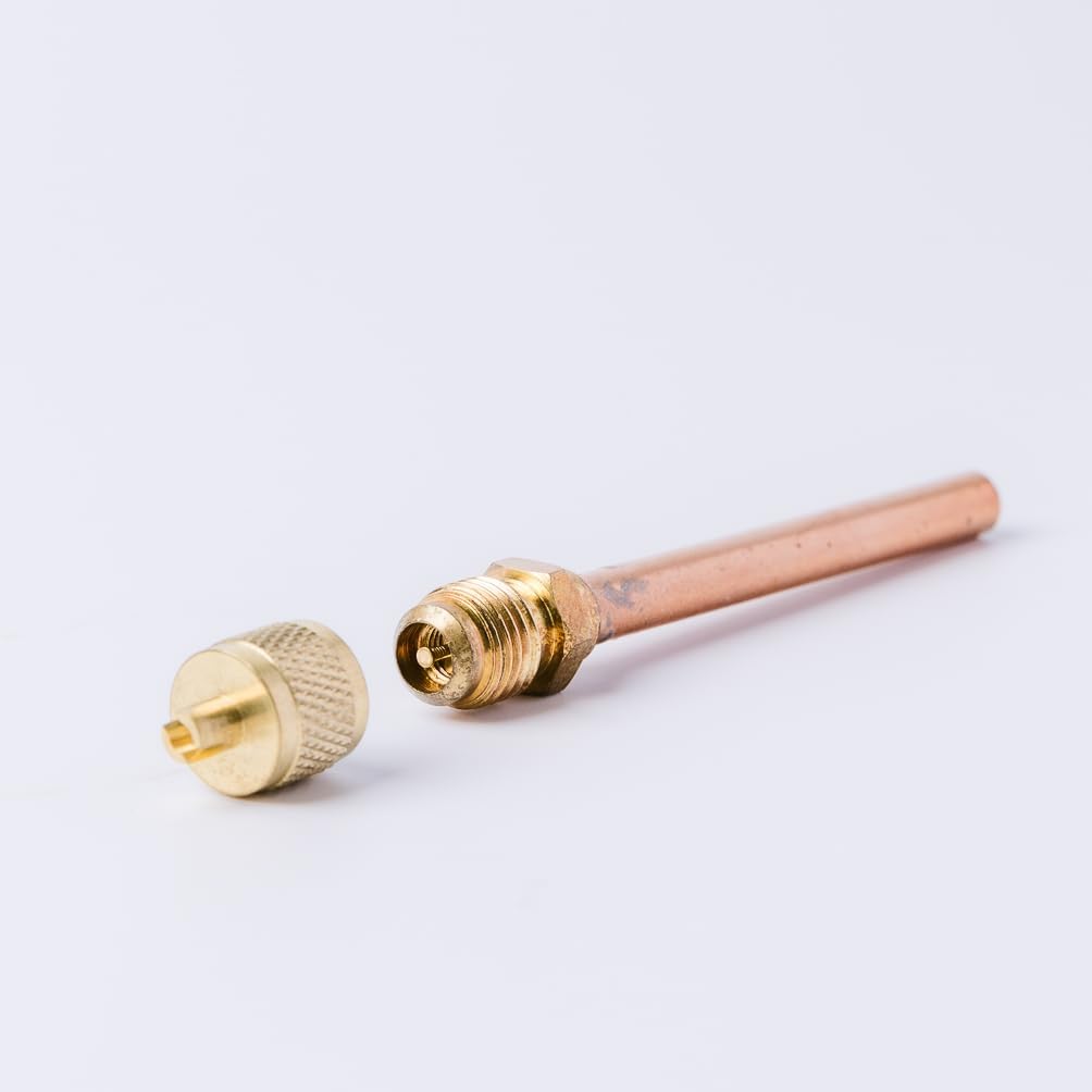 Refrigeration Schrader Valve 3 Pcs – Brass Copper Stem Service Access Fitting for HVAC, Mini Split AC, and Charging Line Maintenance
