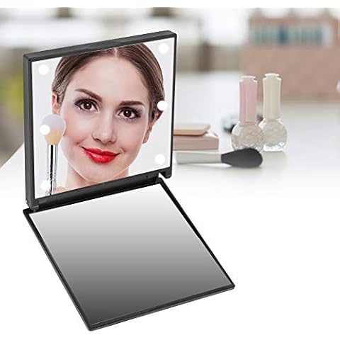 Portable Dimmable LED Travel Makeup Mirror Cover