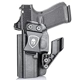 WARRIORLAND IWB Kydex Holster with Claw& Optic Cut, Compatible with Glock 17/19/ 19X Gen 1-6 & 23/32 Gen(3-4) & 44/45 & Listed Modeds' MOS Version, Adj. Cant & Posi-Click Retention, Left Hand