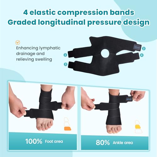 Sylong® Swollen Foot & Ankle Edema Compression Wrap Brace Adjustable Sleeve for Foot Lymphedema (XL)