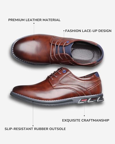 Men’s Dress Shoes No-Stripe Casual Business Oxford Derby Orthopedic Leather Shoes Comfortable Walking Shoes Office Loafers Work Flats2