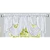 GOHD Valarie Fancy Window Valance 54 x 18 Taffeta Fabric with Soft Satin Swag Add Some Royal luxruy Accent to Your Home White