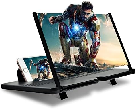 14inch Black Phone Magnifying Screen Best Thin Foldable Mobile Phone magnifier screen for Movie Smartphone Cell Phone Screen Amplifier Compatible All Smartphones 3D Phone Screen Magnifier
