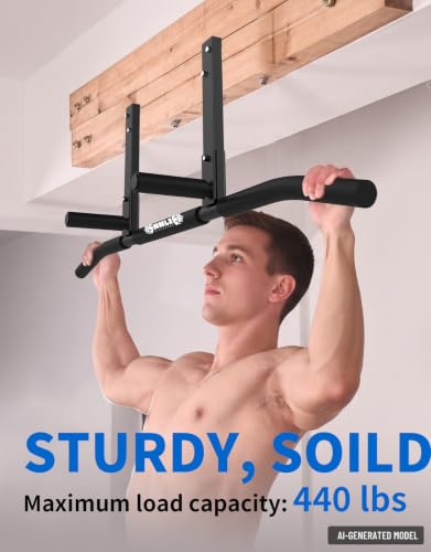 Joist Mounted Pull Up Bar, Ceiling Mount Chin Up Bar for Home Gym, Beam, Rafter, Easy installation, 42" Wide Bar - Image 2