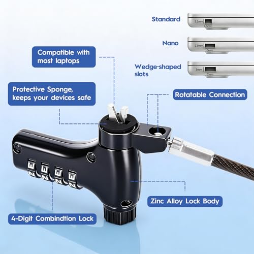 Antivol à combinaison pour ordinateur portable de qualité supérieure - 3