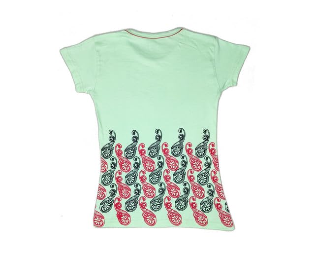 Girls Cotton Printed Half Sleeves Tshirts Summer (Pack of 3) Yellow::Green::Bottle Green 3
