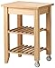 Carrello da cucina Ikea Bekvam in legno massiccio di faggio naturale chiaro con 2 ruote e 2 ripiani 58 x 50 cm da servizio base appoggio per affettatrice forno bimbi elettrodomestici robot per cucinare