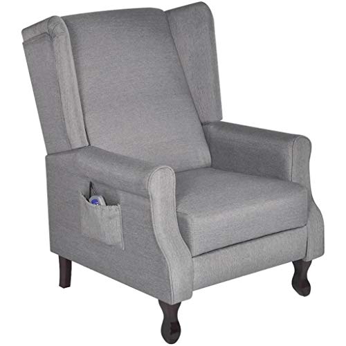 vidaXL Sillón Ajustable Eléctrico Reclinable Elegante Tapiazado de Tela Gris