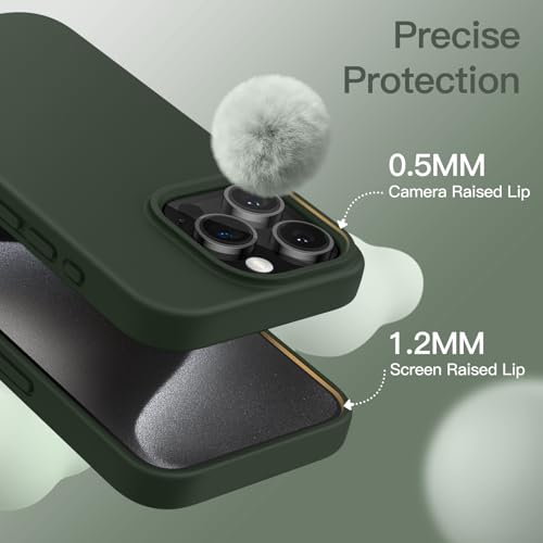 Image of JETech Silicone Case for iPhone 15 Pro, Cypress | Cover Silky Soft Touch, Shockproof Protection, Scratch Resistant, Microfiber Lining
