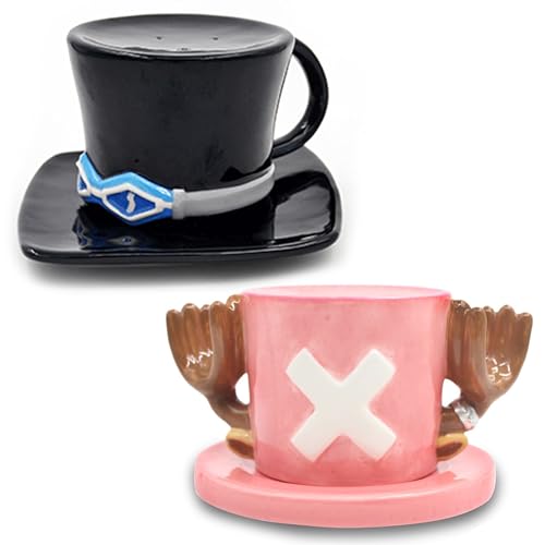 Roffatide AnimeTazze di Caffè Cappello Ceramica Caffè Tè Latte Tazza Ufficio Regalo o Souvenir per Natale Compleanno 2 Pz Set