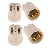 E26 E27 Light Sockets, E27 Lighting Porcelain Fixture Socket, Screw High Temp Ceramic Lamp Socket, 4