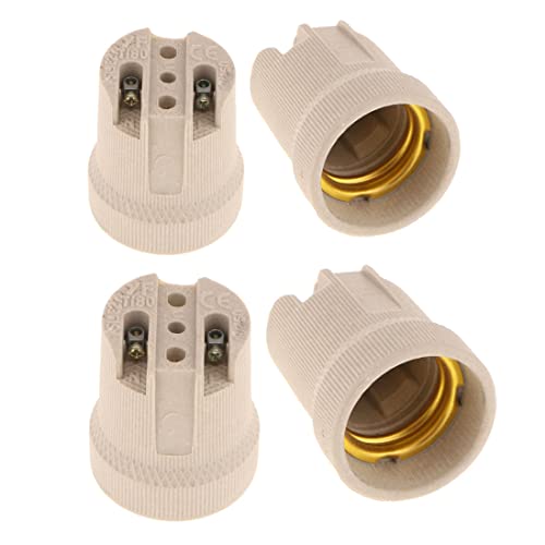 E26 E27 Light Sockets, E27 Lighting Porcelain Fixture Socket, Screw High Temp Ceramic Lamp Socket, 40Mm Diameter Lights Holder-4Pcs #TOP7