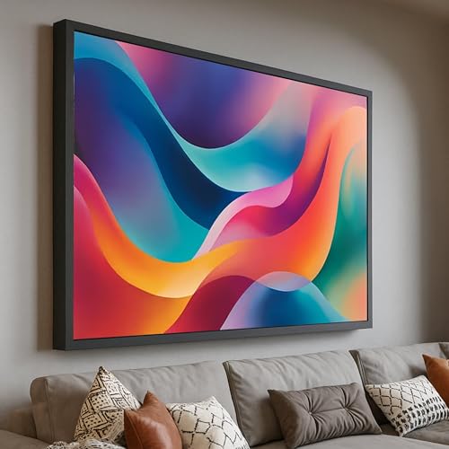 Toile vagues abstraites 21x30cm multicolore pour décoration murale