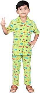 Cotton Night Suit Set | Full Sleeve Printed Shirt & Pajama Sleepwear | Soft Comfortable Nightwear Night Dress for Kids Inf... Price In India