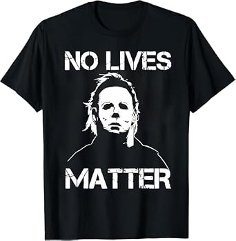 Halloween Horror Tee - No Lives Matter Graphic Shirt - Spooky Cotton Unisex T-Shirt Black, S-L, All-Season