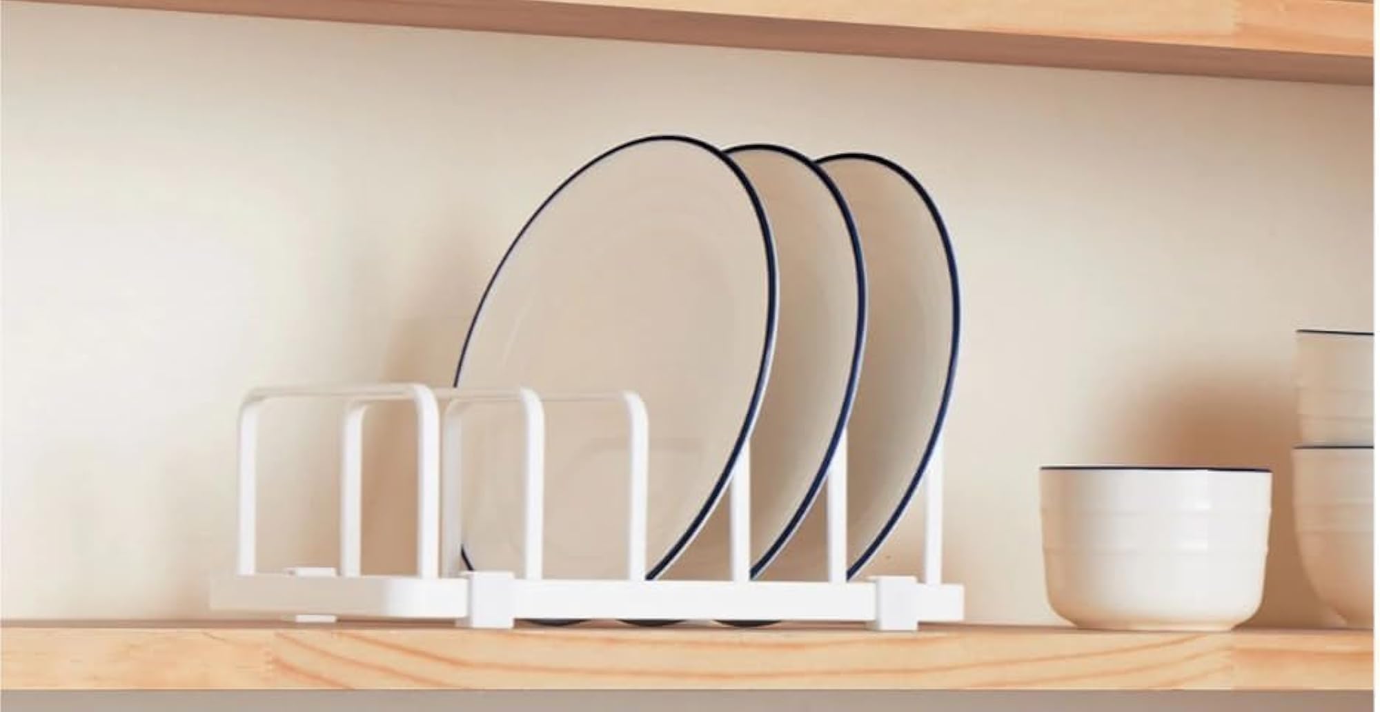 Kitchen Plate Organizer Rack for Cabinet & Countertop
