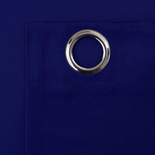Image of Purav Light 7 Feet Blackout Curtains | Faux Silk Fabric| Thermal Insulated, Noise Reducting, Heavy Duty, Sun Blocking for Home Living Room & Bedroom, Eyelet Design| Blue Set of 1