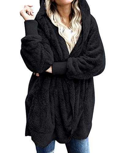 Black Cardigan Sweaters For Women - Faux Fur Sherpa Oversized Jackets Coats 5Xl #TOP3
