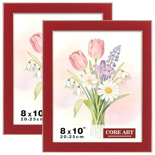 CORE ART 8x10 Red Picture Frame, 2 Pack, HD Plexiglass