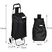 59L Folding Lightweight Shopping Trolley, Hard Wearing & Foldaway for Easy Storage, Large Shopping Trolley on 2 Wheels Shopping Cart Black