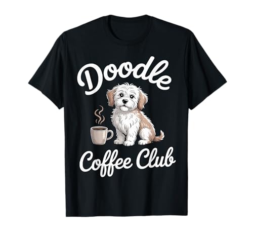Vintage Doodle Coffee Club Cute Dog Coffee Graphic T-Shirt