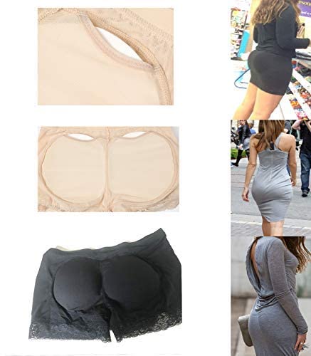 Butt Lifter Hip Enhancer Pads Underwear Shapewear Lace Padded Control Panties Shaper Booty Fake Pad Briefs Boyshorts (Black, Xxxl) #TOP4